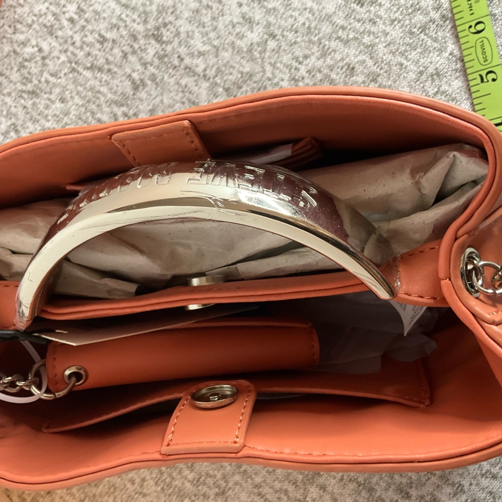 Steve Madden Apricot Crossbody Bag with Adjustable Strap Top Handle orange - Picture 5 of 10